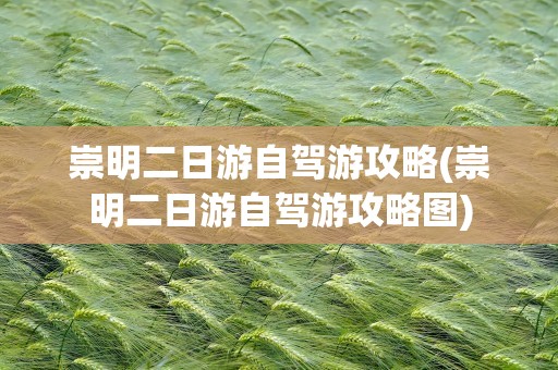 崇明二日游自驾游攻略(崇明二日游自驾游攻略图)