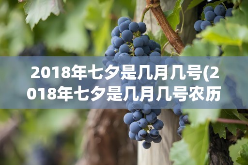 2018年七夕是几月几号(2018年七夕是几月几号农历)