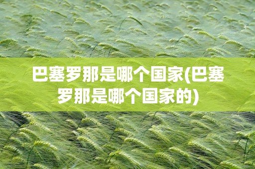 巴塞罗那是哪个国家(巴塞罗那是哪个国家的)