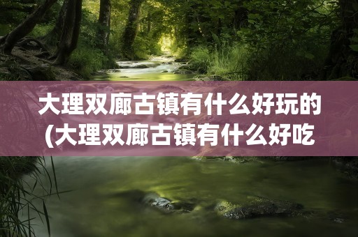 大理双廊古镇有什么好玩的(大理双廊古镇有什么好吃的)