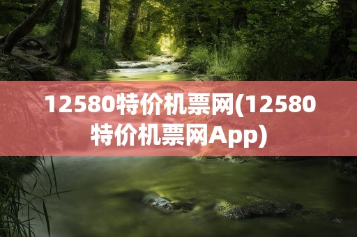 12580特价机票网(12580特价机票网App)