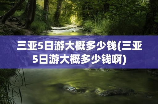 三亚5日游大概多少钱(三亚5日游大概多少钱啊)