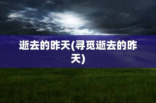 逝去的昨天(寻觅逝去的昨天)