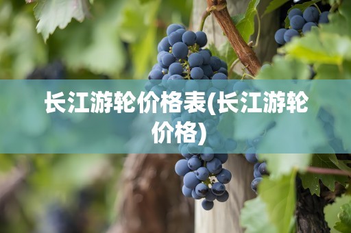 长江游轮价格表(长江游轮 价格)