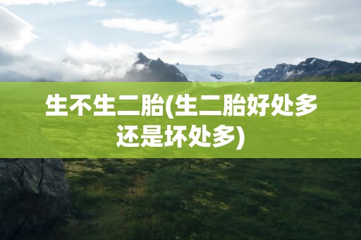 生不生二胎(生二胎好处多还是坏处多)