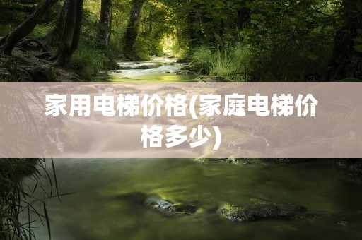 家用电梯价格(家庭电梯价格多少)