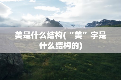美是什么结构(“美”字是什么结构的)
