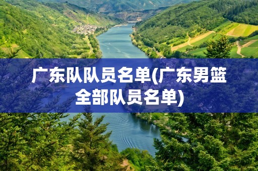 广东队队员名单(广东男篮全部队员名单)