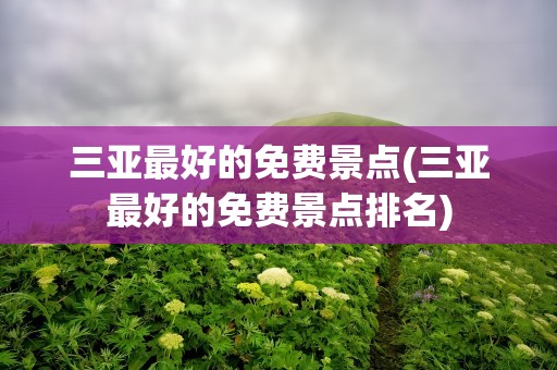 三亚最好的免费景点(三亚最好的免费景点排名)
