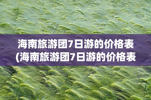 海南旅游团7日游的价格表(海南旅游团7日游的价格表格)