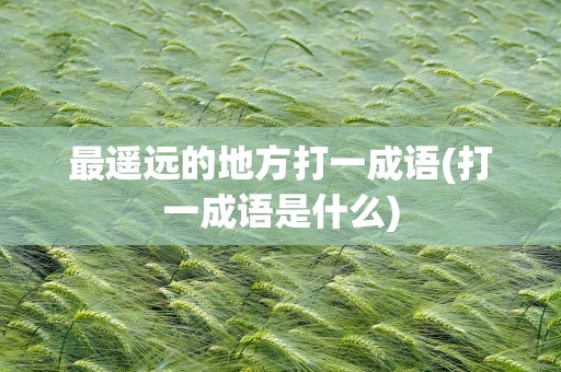 最遥远的地方打一成语(打一成语是什么)