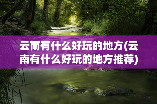 云南有什么好玩的地方(云南有什么好玩的地方推荐)