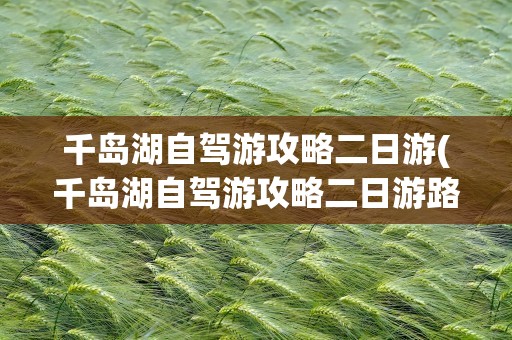 千岛湖自驾游攻略二日游(千岛湖自驾游攻略二日游路线)