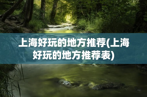 上海好玩的地方推荐(上海好玩的地方推荐表)