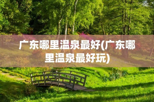 广东哪里温泉最好(广东哪里温泉最好玩)