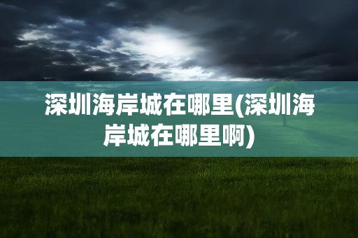 深圳海岸城在哪里(深圳海岸城在哪里啊)