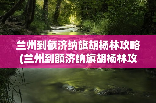 兰州到额济纳旗胡杨林攻略(兰州到额济纳旗胡杨林攻略路线)