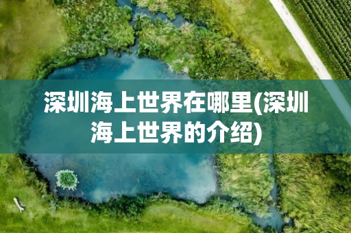 深圳海上世界在哪里(深圳海上世界的介绍)
