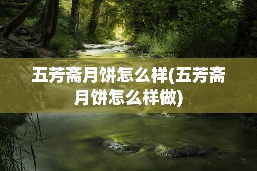 五芳斋月饼怎么样(五芳斋月饼怎么样做)