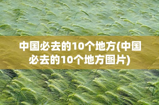 中国必去的10个地方(中国必去的10个地方图片)