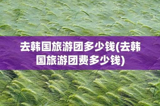 去韩国旅游团多少钱(去韩国旅游团费多少钱)