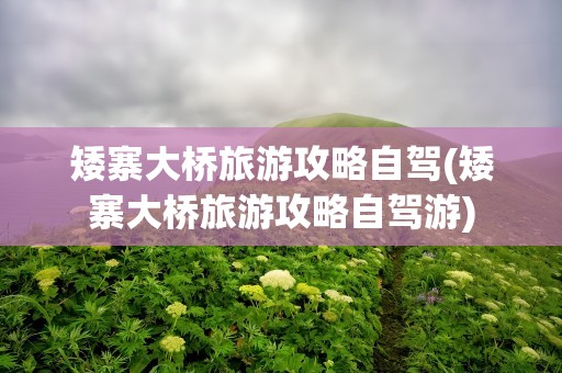 矮寨大桥旅游攻略自驾(矮寨大桥旅游攻略自驾游)