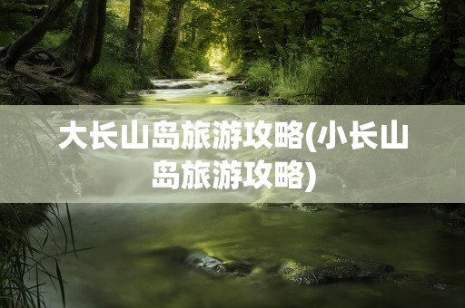 大长山岛旅游攻略(小长山岛旅游攻略)