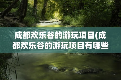 成都欢乐谷的游玩项目(成都欢乐谷的游玩项目有哪些)