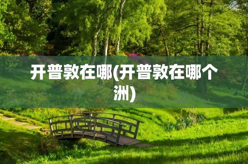开普敦在哪(开普敦在哪个洲)