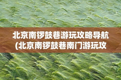 北京南锣鼓巷游玩攻略导航(北京南锣鼓巷南门游玩攻略)
