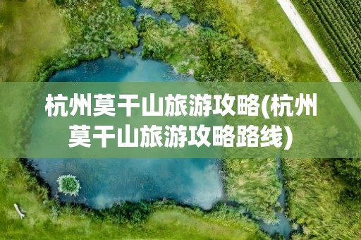 杭州莫干山旅游攻略(杭州莫干山旅游攻略路线)