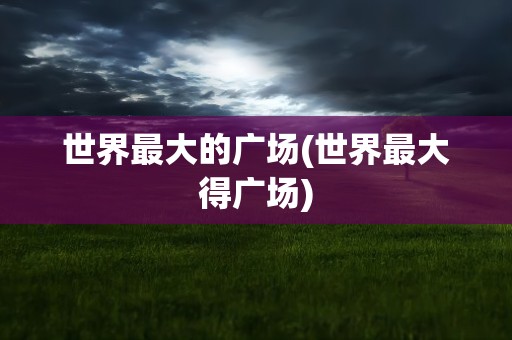 世界最大的广场(世界最大得广场)