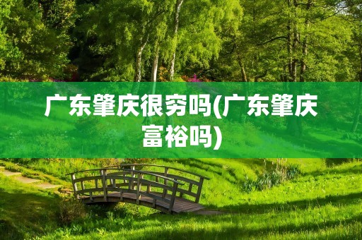 广东肇庆很穷吗(广东肇庆富裕吗)