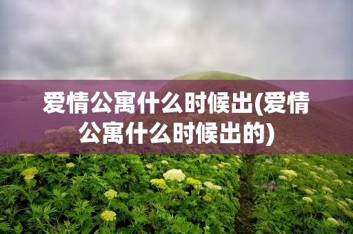 爱情公寓什么时候出(爱情公寓什么时候出的)