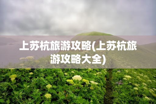 上苏杭旅游攻略(上苏杭旅游攻略大全)