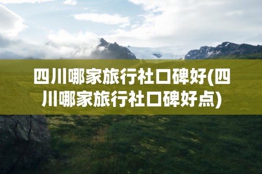 四川哪家旅行社口碑好(四川哪家旅行社口碑好点)