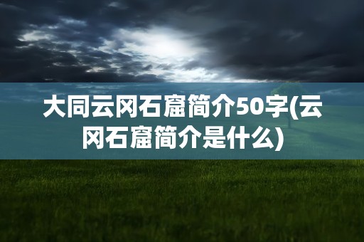 大同云冈石窟简介50字(云冈石窟简介是什么)