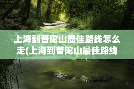 上海到普陀山最佳路线怎么走(上海到普陀山最佳路线怎么走地铁)