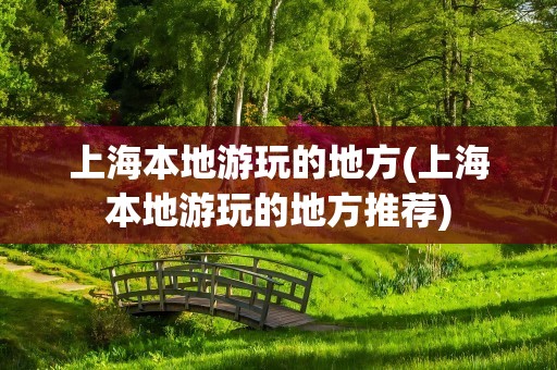 上海本地游玩的地方(上海本地游玩的地方推荐)
