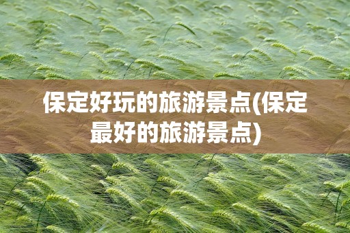 保定好玩的旅游景点(保定最好的旅游景点)