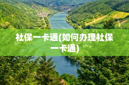 社保一卡通(如何办理社保一卡通)