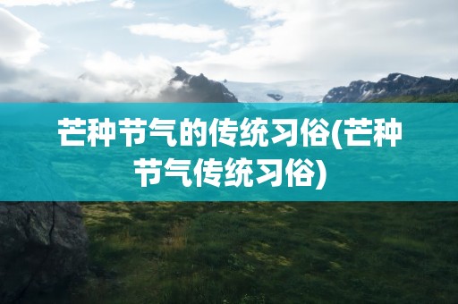 芒种节气的传统习俗(芒种节气传统习俗)