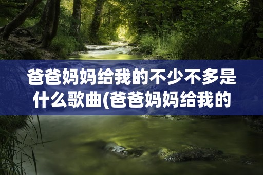 爸爸妈妈给我的不少不多是什么歌曲(爸爸妈妈给我的不少不多是什么歌)