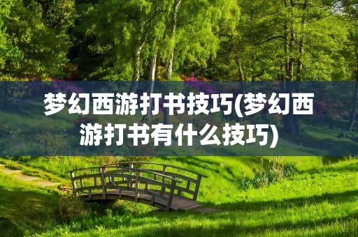 梦幻西游打书技巧(梦幻西游打书有什么技巧)