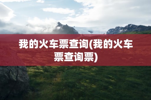 我的火车票查询(我的火车票查询票)