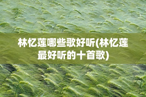 林忆莲哪些歌好听(林忆莲最好听的十首歌)