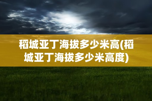 稻城亚丁海拔多少米高(稻城亚丁海拔多少米高度)