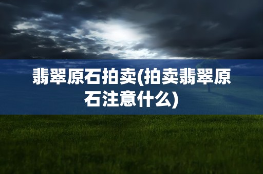 翡翠原石拍卖(拍卖翡翠原石注意什么)