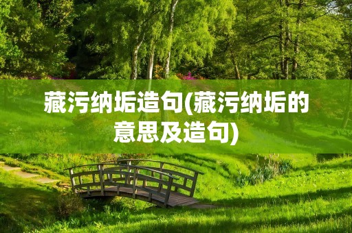 藏污纳垢造句(藏污纳垢的意思及造句)