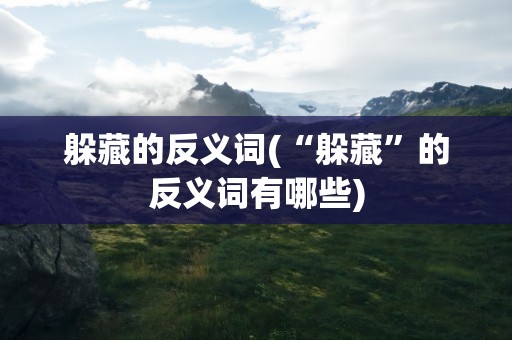 躲藏的反义词(“躲藏”的反义词有哪些)